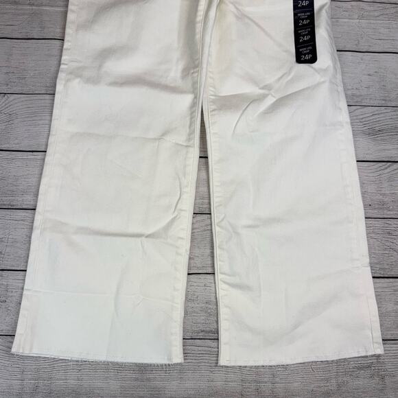 J. Crew NWT Women's Wide Leg Crop Jeans with All-Day Stretch White Sz 24P Petite - Picture 5 of 10